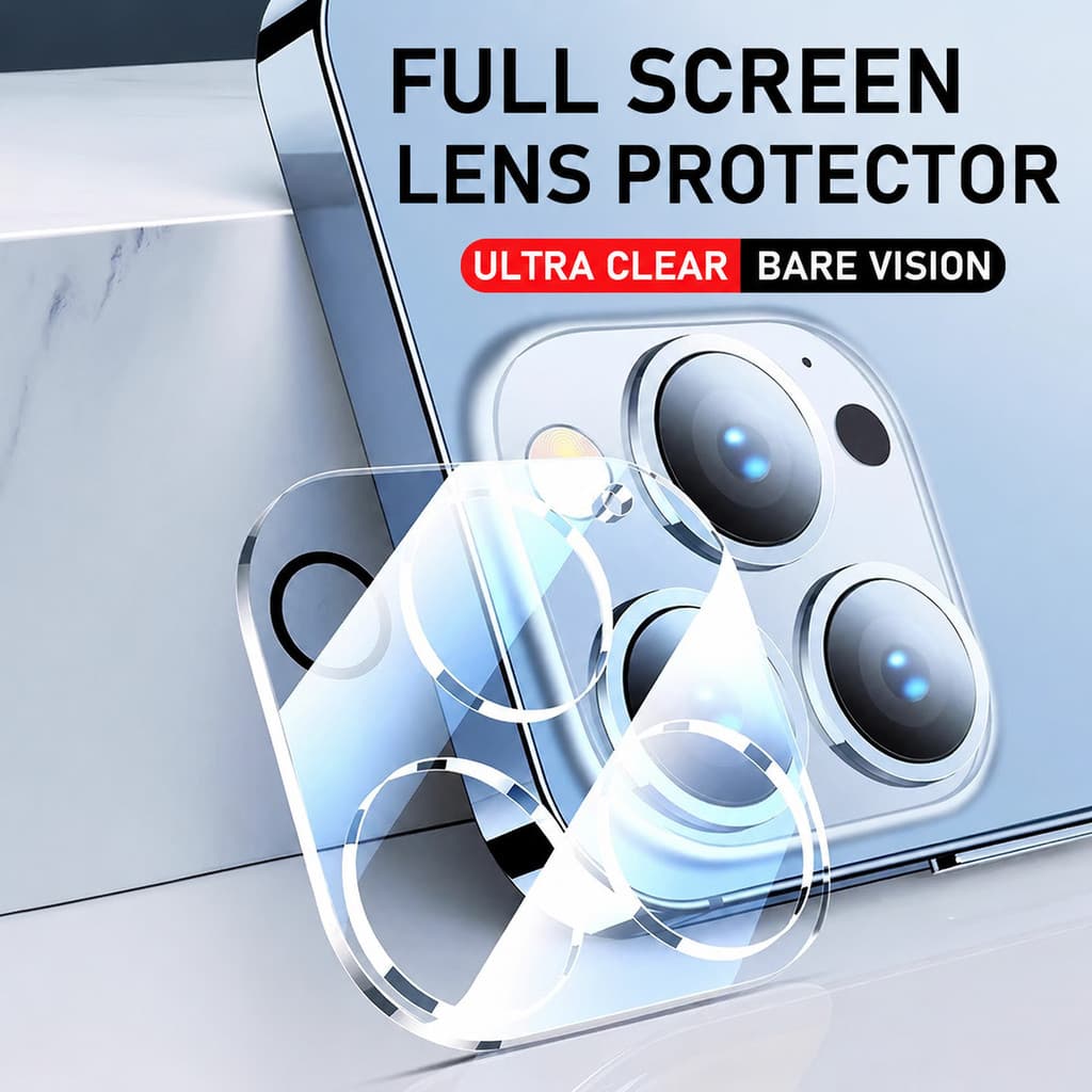 Lente De Câmera Transparente , Vidro Temperado Traseiro Ultrafino Para iPhone 17 PRO MAX 16 15 PLUS 14 13 MINI KAMERA PR