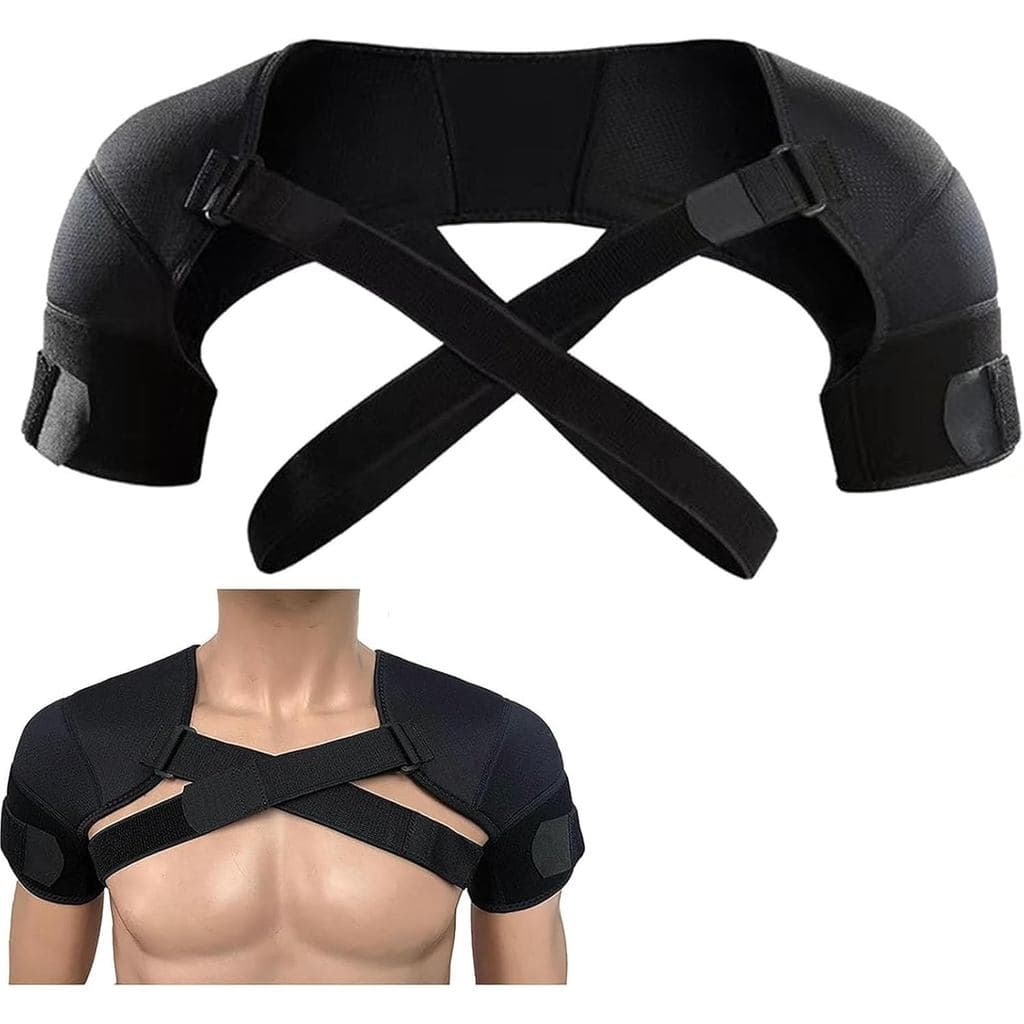 Suporte Ajustável de Ombro Duplo para Homens, Manga de Compressão de Dupla Abertura para Dormir e Prevenção de Lesões pa