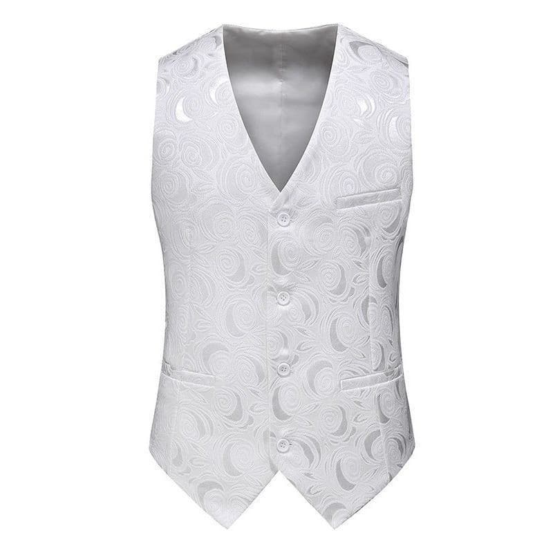 Primavera outono moda masculina único oco fino-ajuste terno colete esportista tamanho grande preto branco Casual colete