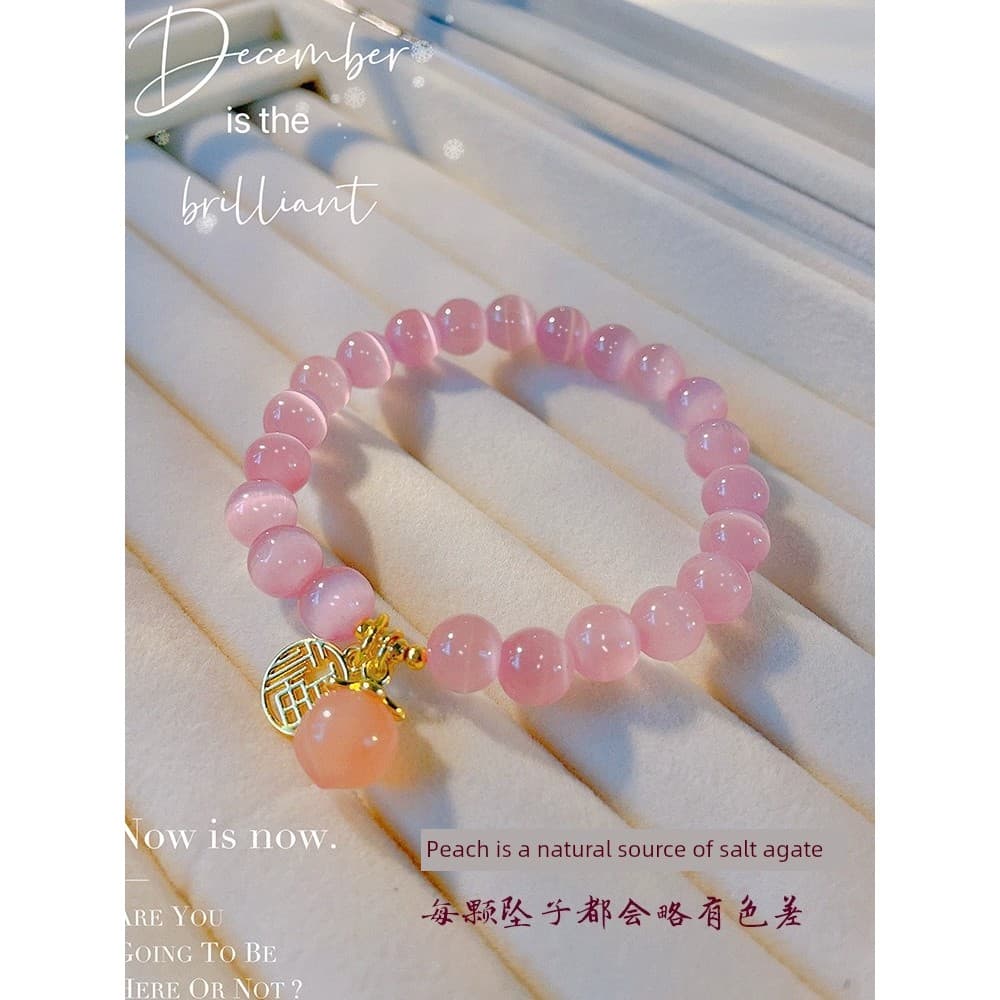 pulseira pulseira feminina Turmalina luxuosa leve do projeto do nicho da marca da ágata Fu da fonte de sal feminina