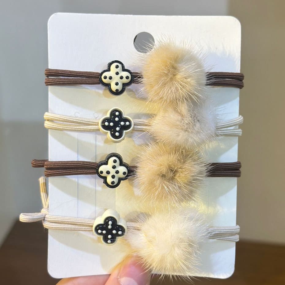 Elástico de pelúcia fofo e moderno