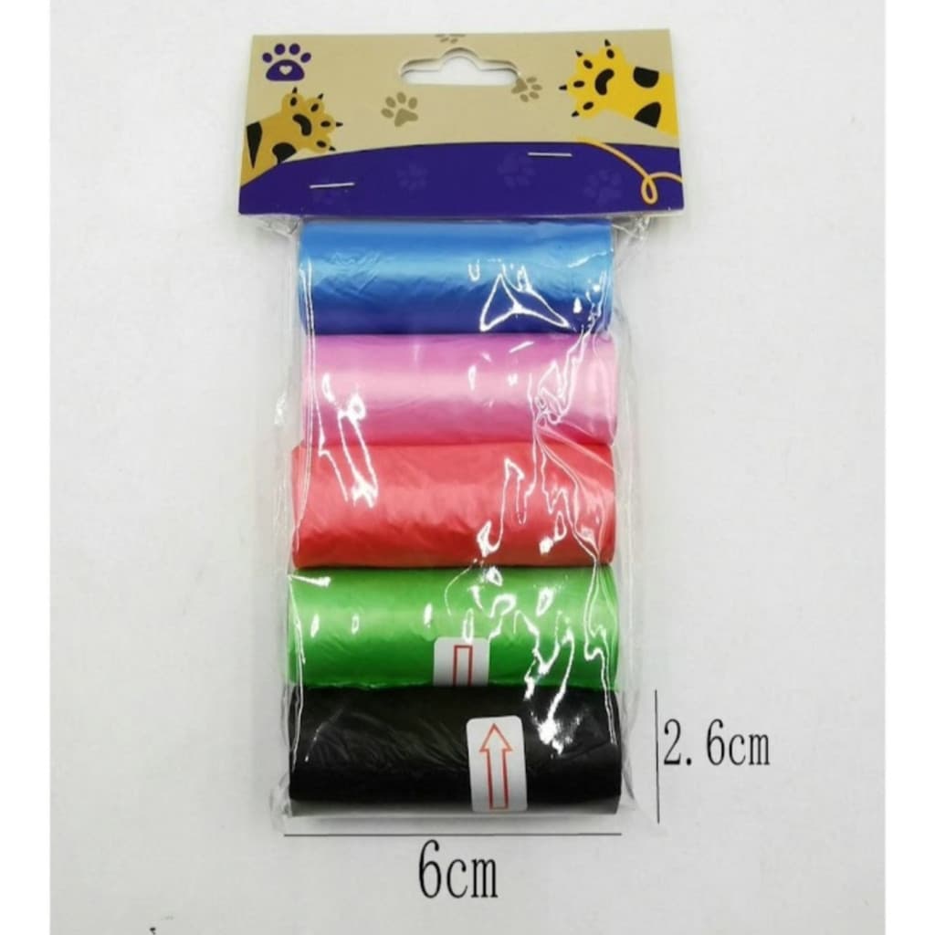 kit com 5 rolos de saquinhos higienicos refil  para cata caca pets