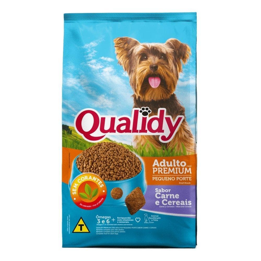 Ração para Cães Qualidy Premium Adultos de Pequeno Porte - Carne e Cereais 10,1kg