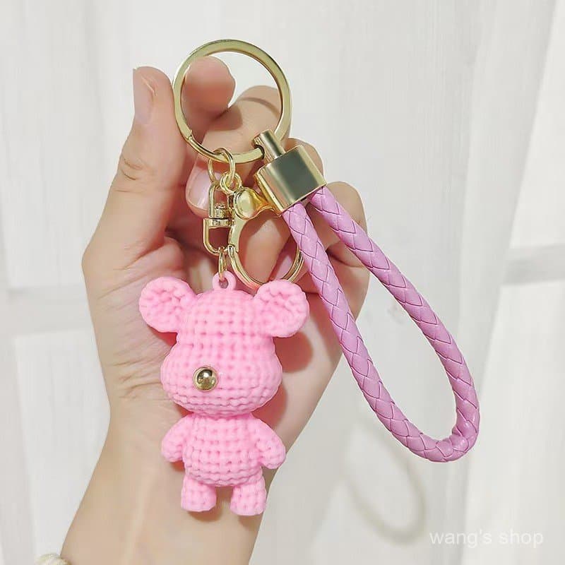 Novo Chaveiro Criativo de Urso de Pelúcia em Estilo Cartoon, Pingente de Bolsa da Moda Famoso na Internet, Chaveiro para
