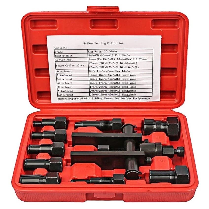 Extrator de Rolamento Interno Moto 10 Peças 8-25mm Sacador por Expansão com Maleta Profissional