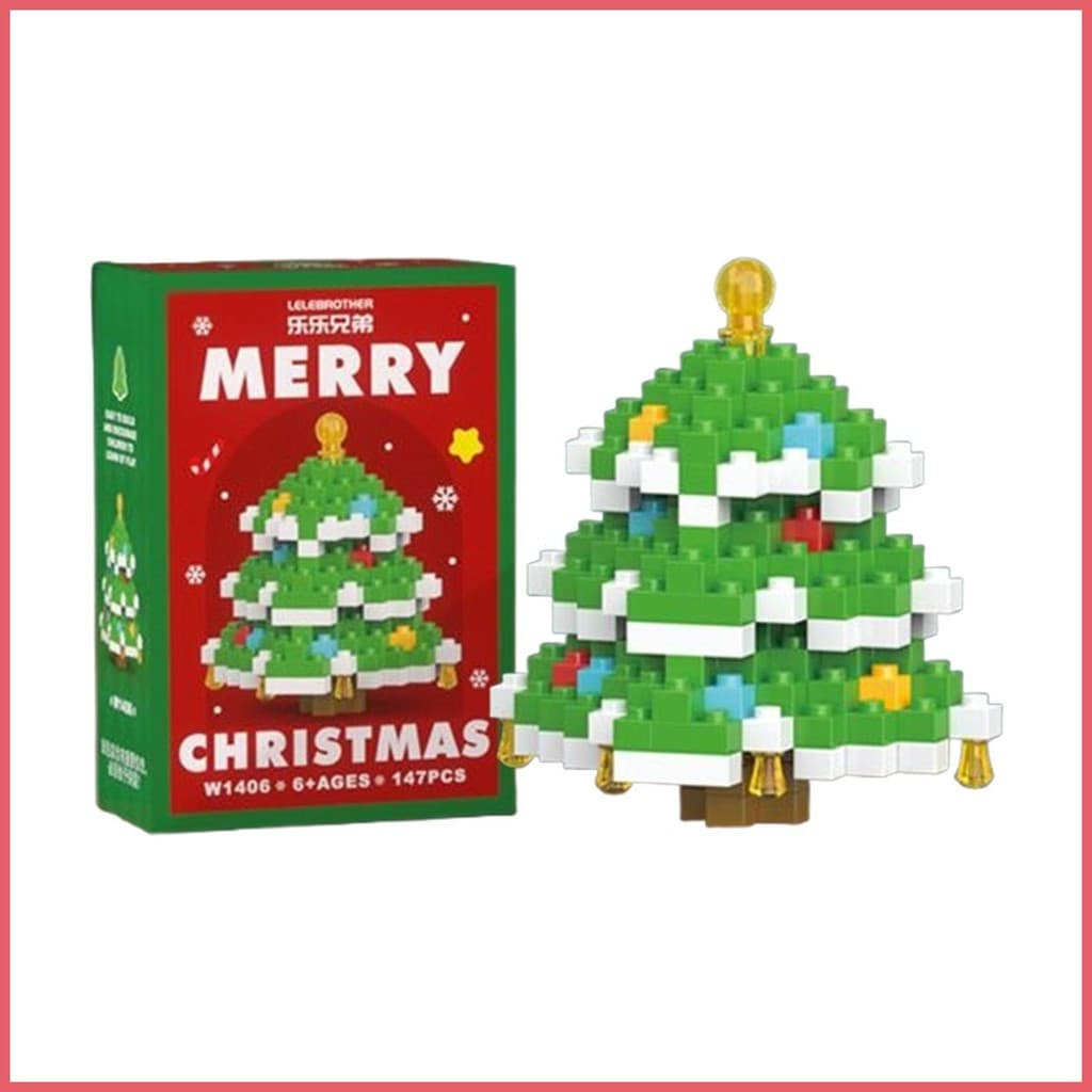 Blocos De Construção Enfeites De Natal Tijolos Figuras Carretel Árvore Santa Trem Mini De Férias Brinquedos Para xurit2b