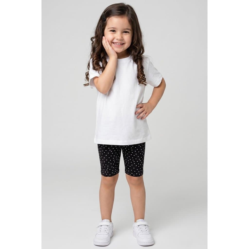 Bermuda Infantil Feminina em Poá
