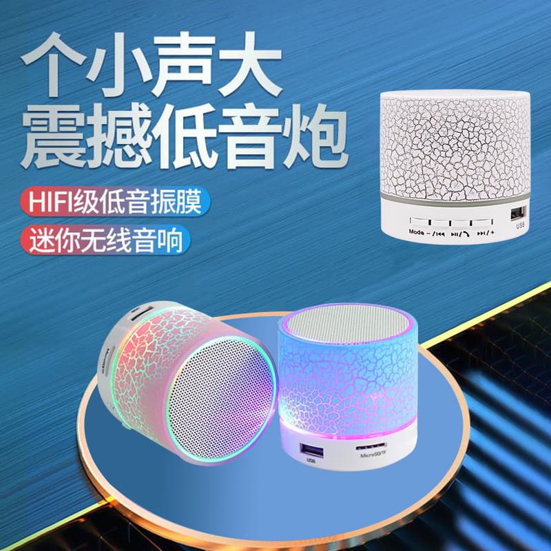 Inglês A9 Crack Bluetooth alto-falante lanterna luminosa carregamento usb U disco cartão A10 Metal áudio carro 1pc