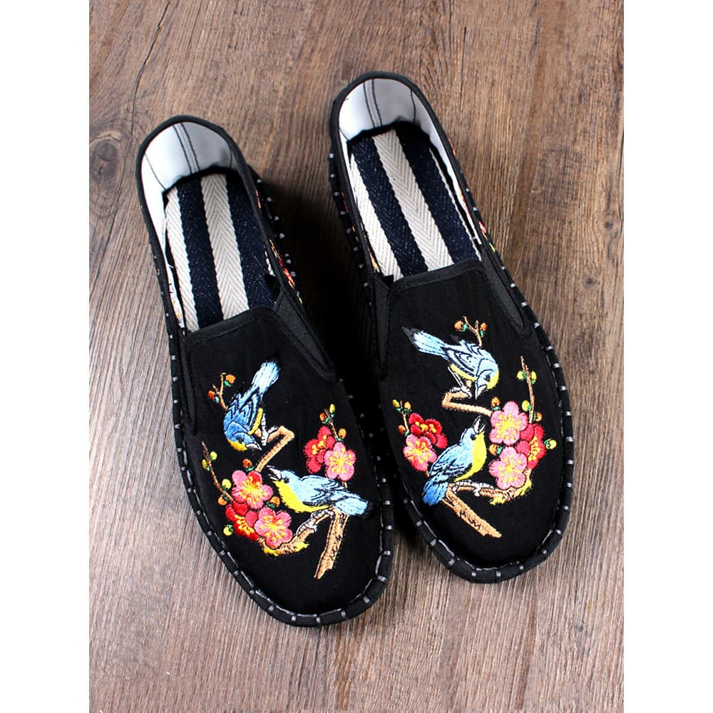 Velho pequim sapatos de pano masculino verão bordado estilo chinês respirável artesanal de um Pedal Xishan sola macia Ca