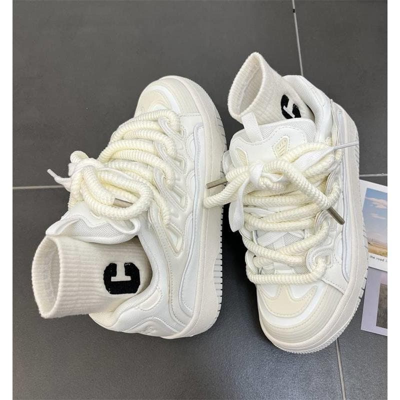 Nacional na moda nicho High-End sentido sapatos brancos feminino chique rua estudante casal ins All-Match Casual esporte