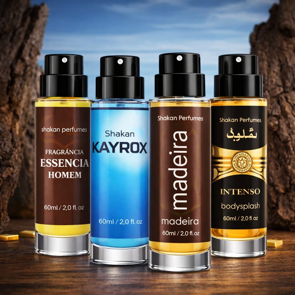 Kit Masculino 4 Body Splash Kayrox + Essencia + Madeira + Arabe 60ml