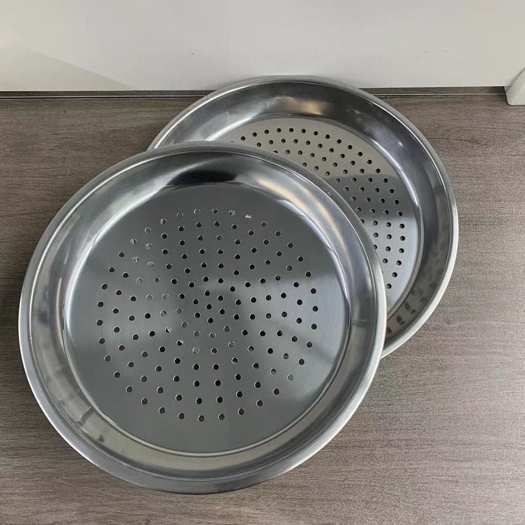 [Estoque pronto] Wok de aço inoxidável Panela a vapor à prova de água Rack de vapor Folha de vapor Panela de ferro espes