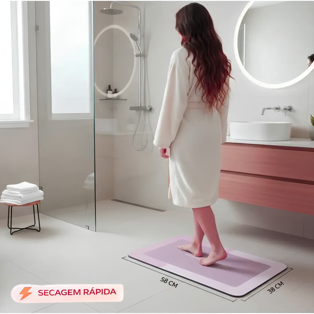 Tapete Mágico Para Banheiro  Ultra Absorção Antiderrapante