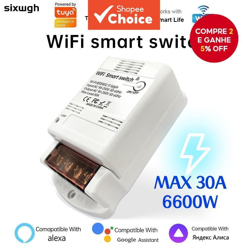WiFi Smart Switch 30A Controlador De Bomba De Água Tuya De Alta Potência Life