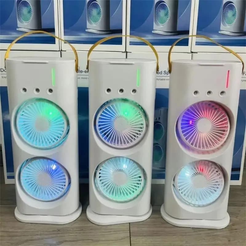 Desktop Fan Double Head Camping Ceiling Fan Cooling Fan Plastic Desk Fan