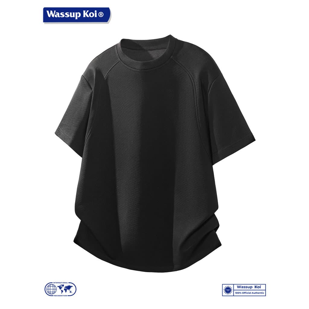 WASSUP KOI Camiseta masculina de manga curta retrô simples solta Casual verão leve respirável pulôver Top moderno