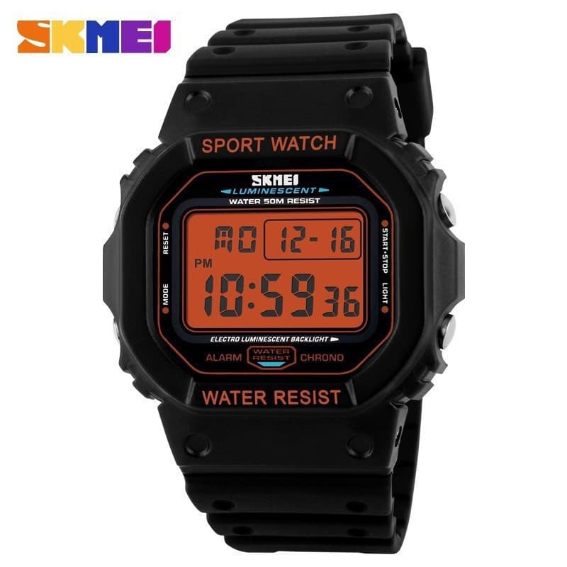 Skmei digital relógios masculinos crono alarme calendário esporte relógio de pulso 5bar à prova dwaterproof água masculi