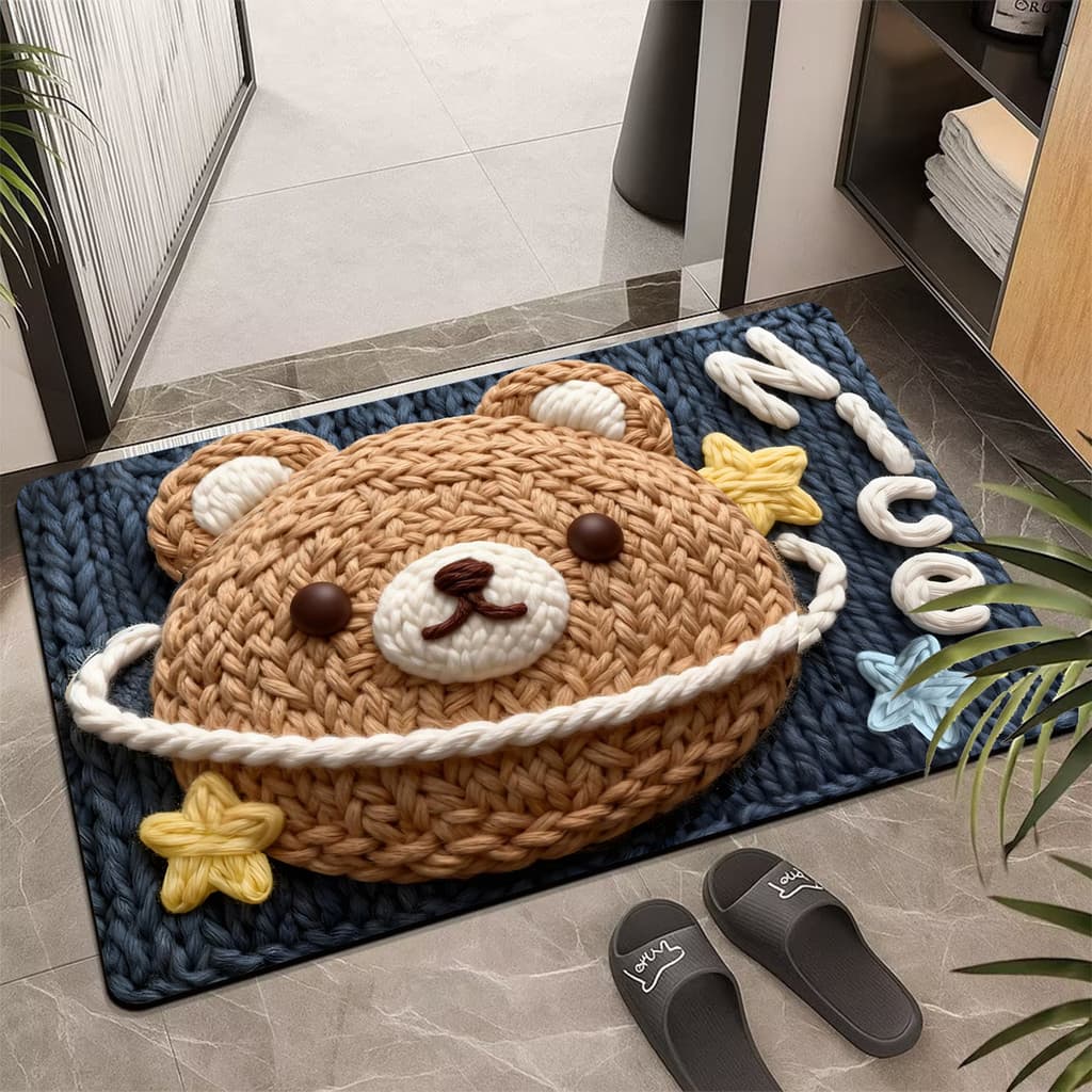 Tapete absorvente para porta de banheiro, desenho animado, lama diatomácea, banheiro, antiderrapante, resistente à sujei