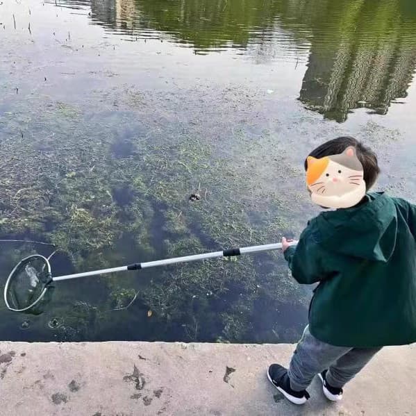 Crianças redes de pesca alongadas redes de pesca duráveis redes de pesca retráteis bolsos redes densas redes de mergulho