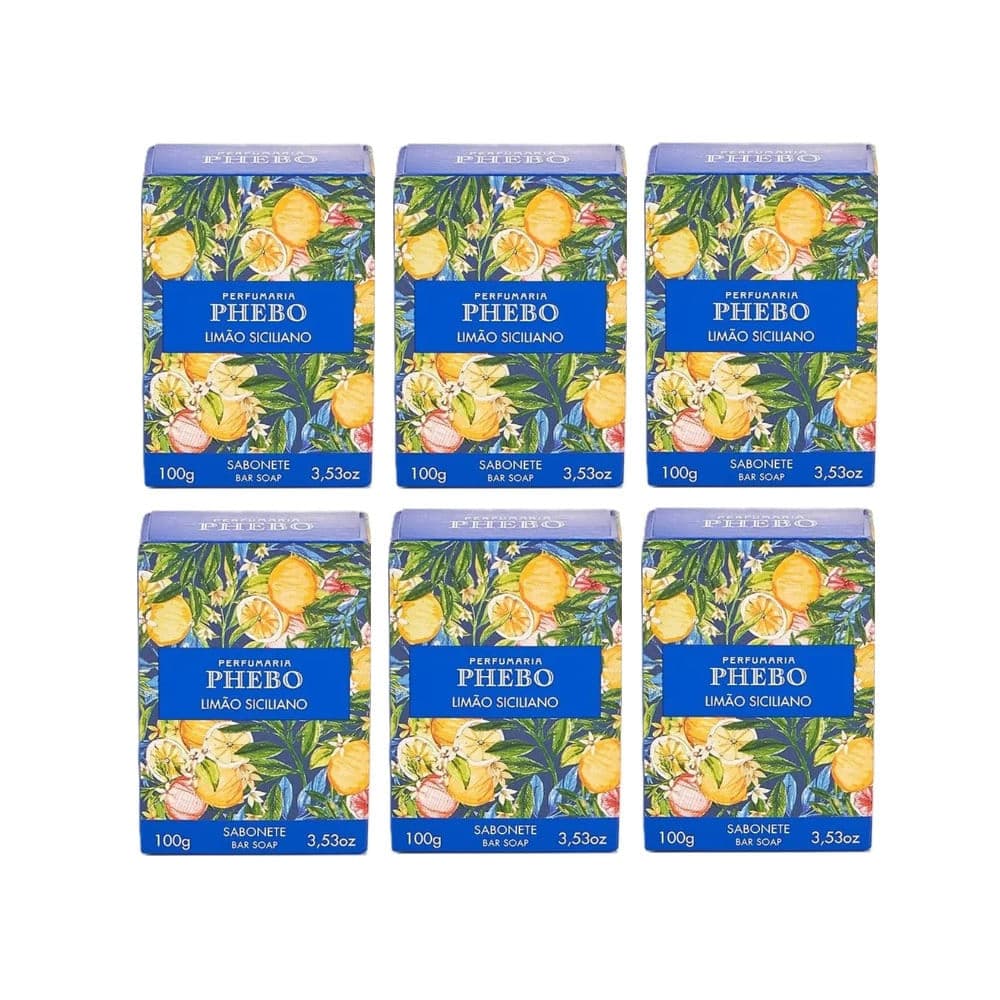 Kit 6 Sabonete Em Barra Phebo Limão Siciliano 100g Cada