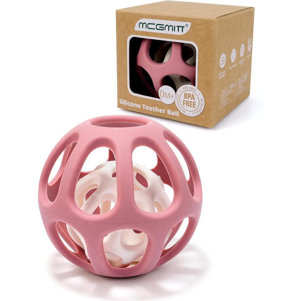 Brinquedos de dentição em formato de bola MCGMITT para bebês, mordedor de silicone para bebês de 0 a 24 meses, brinquedo