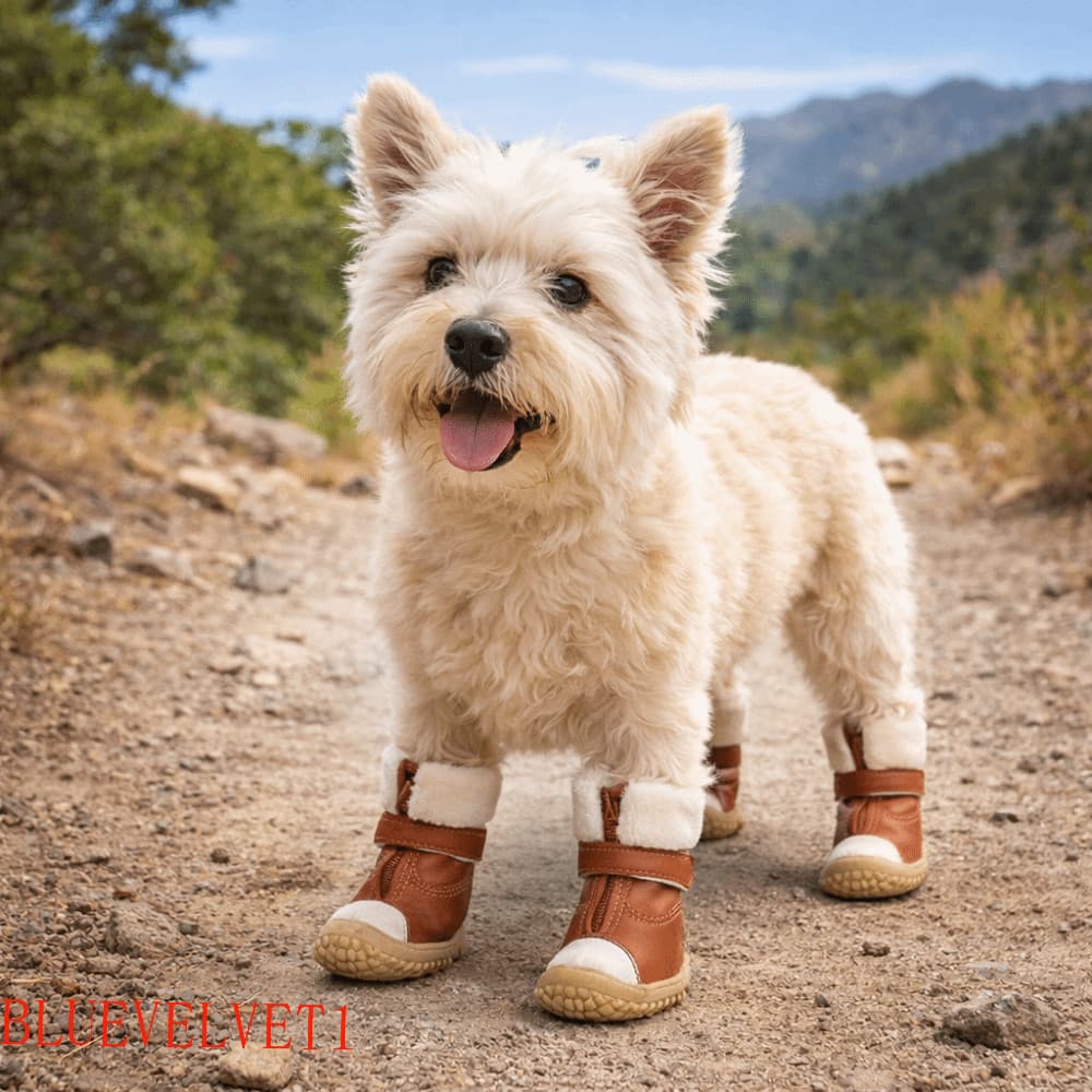 BLUEVELVET1 4 Unidades/Conjunto Sapatos Para Cães De Inverno , Botas De Neve Impermeáveis Resistentes Ao Desgaste , Gros