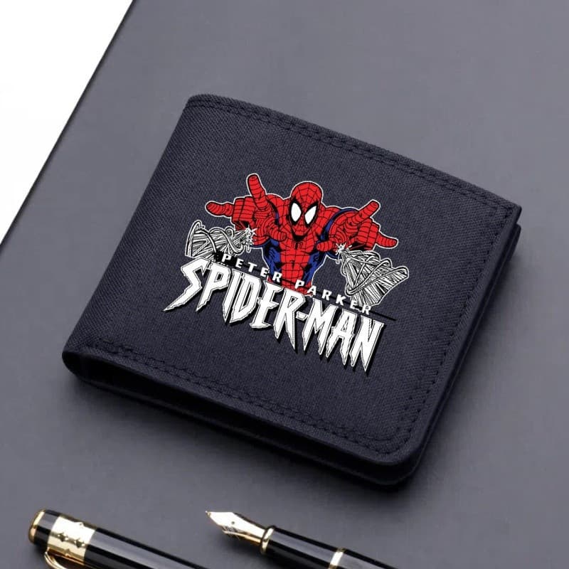 Nova carteira dobrável portátil do Homem-Aranha, porta-cartões bancários, com porta-moedas, presente de aniversário.