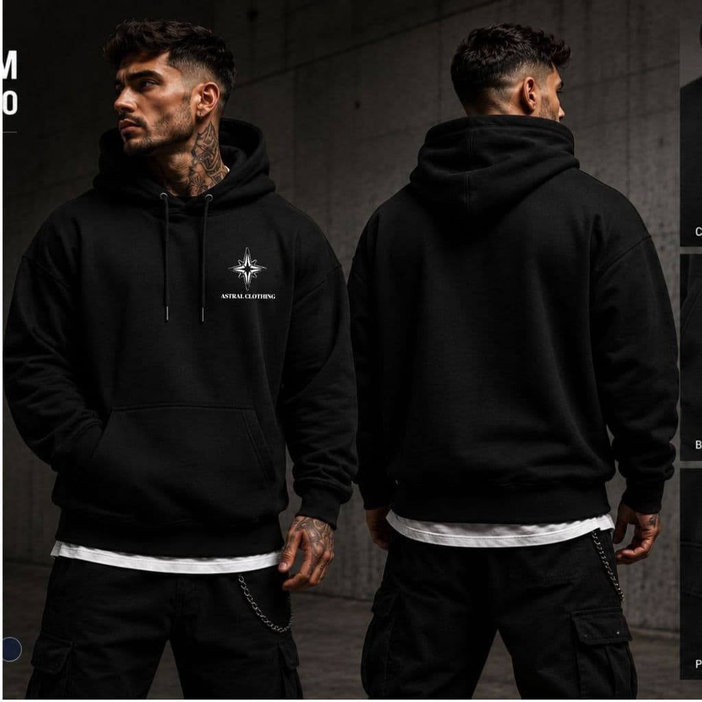 Blusa Moletom Masculino Astral Clothing Flanelado Canguru com Capuz Unissex, premium
