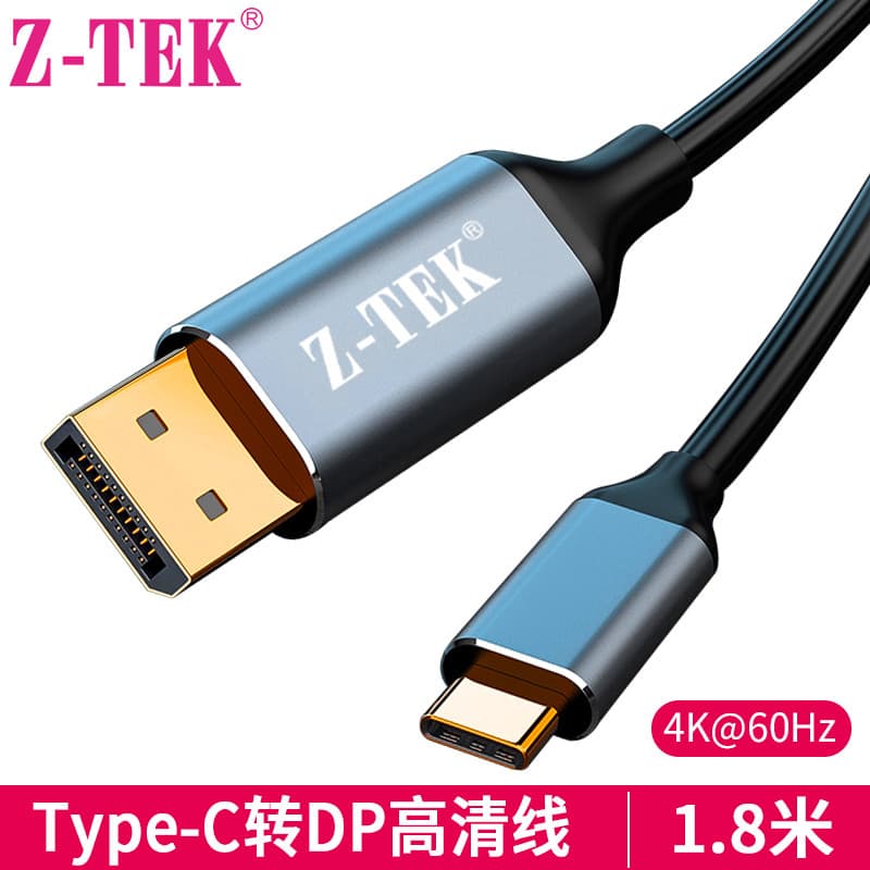 Z-TEK tipo-C para DP hd conversor de cabo do telefone móvel Notebook computador TV Display conversor 4K hd cabo de vídeo