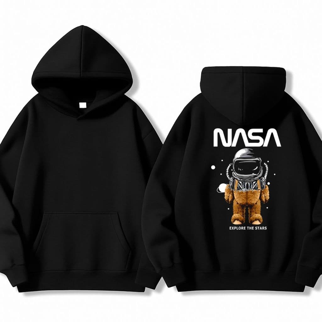 Moletom Liso Astronalta Canguru Capuz Feminino
