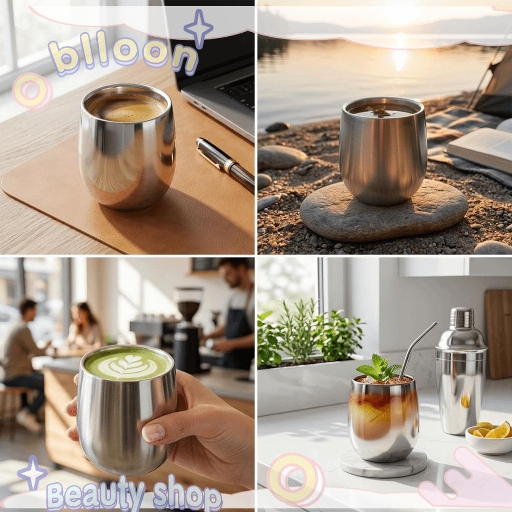 Copo Anti-Escaldadura BLLOON , De Metal Com Estrutura Queimadura De Aço Sem Ferrugem , Caneca De Cerveja De Vários Taman