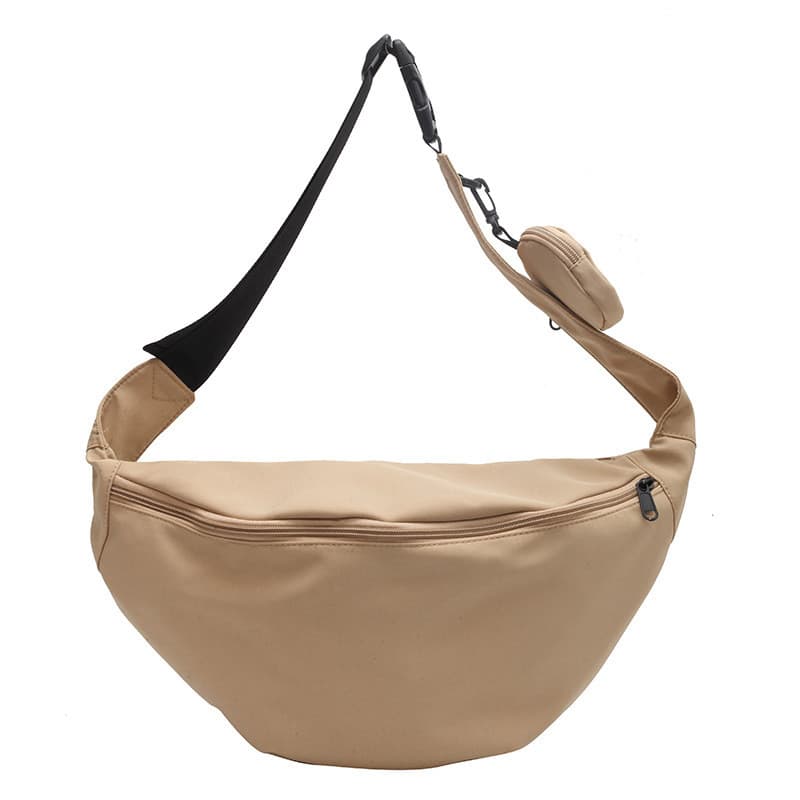 Nova moda feminina versão coreana de um ombro Diagonal saco de cintura saco de náilon rua na moda Retro bolinho saco
