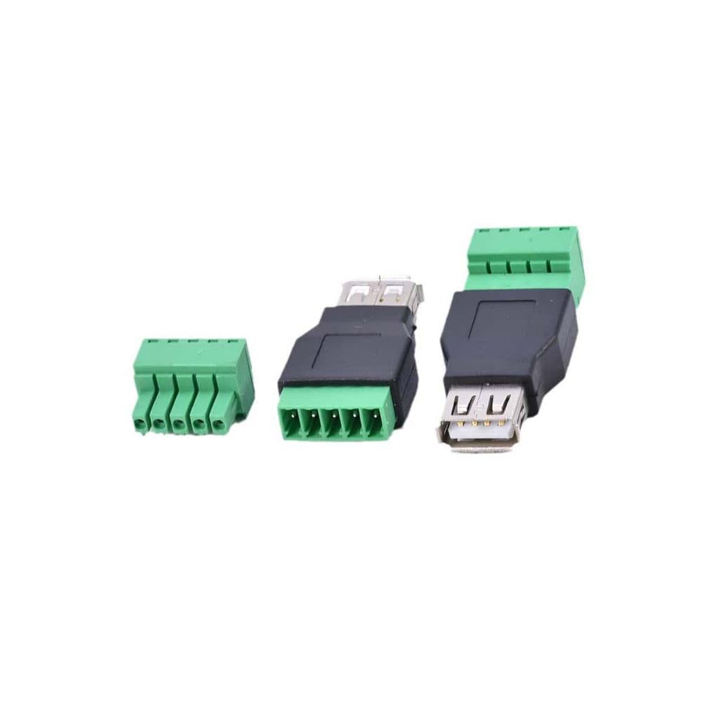 Cabeça sem solda usb2.0 cabeça macho fêmea conector de bunda teclado Mouse conector Terminal parafuso superior