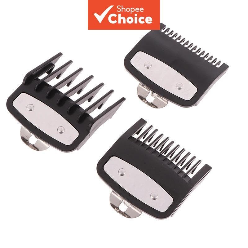 Conjunto de 3 Pentes de Limite para Máquina de Cortar Cabelo 1,5/3/4,5mm – Kit Profissional de Ferramentas para Corte de