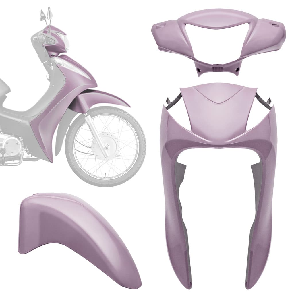 Kit Carenagem 3 Peças Pro Tork  Biz 125 2011 a 2013 ABS Virgem UV