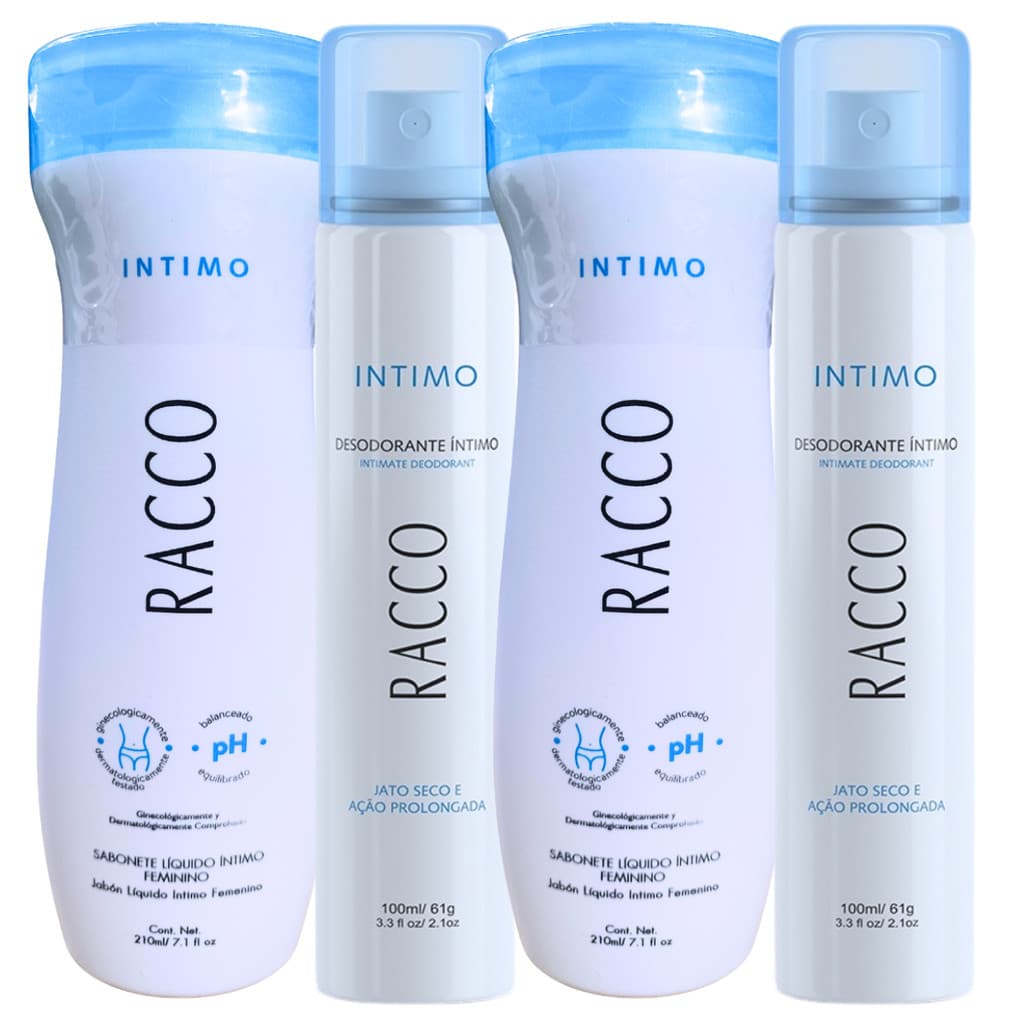 Kit Com 2 Sabonete Intimo + 2 Desodorante Íntimo - Racco