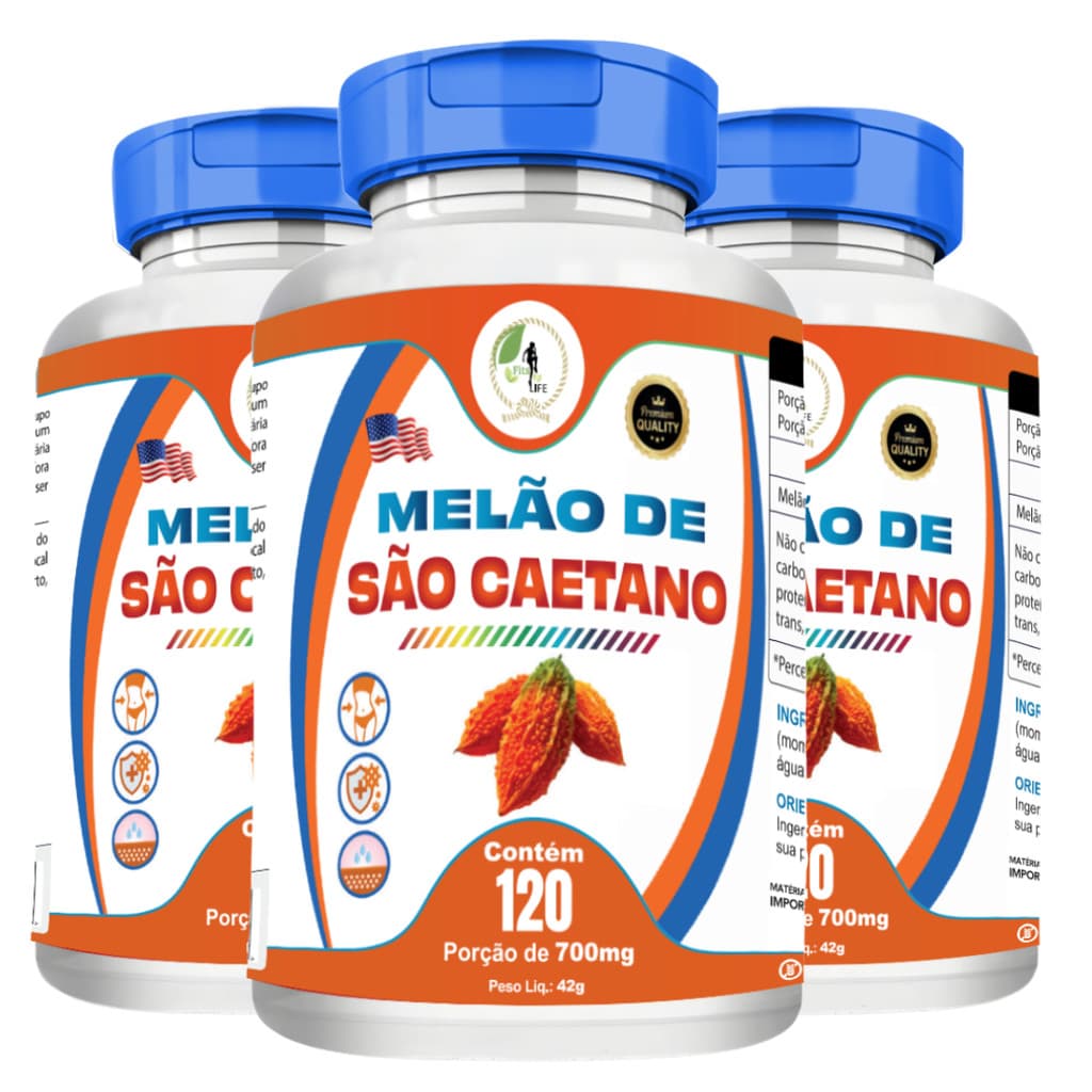 Kit C/3 Melão De São Caetano 120 Cápsulas - Fits Life