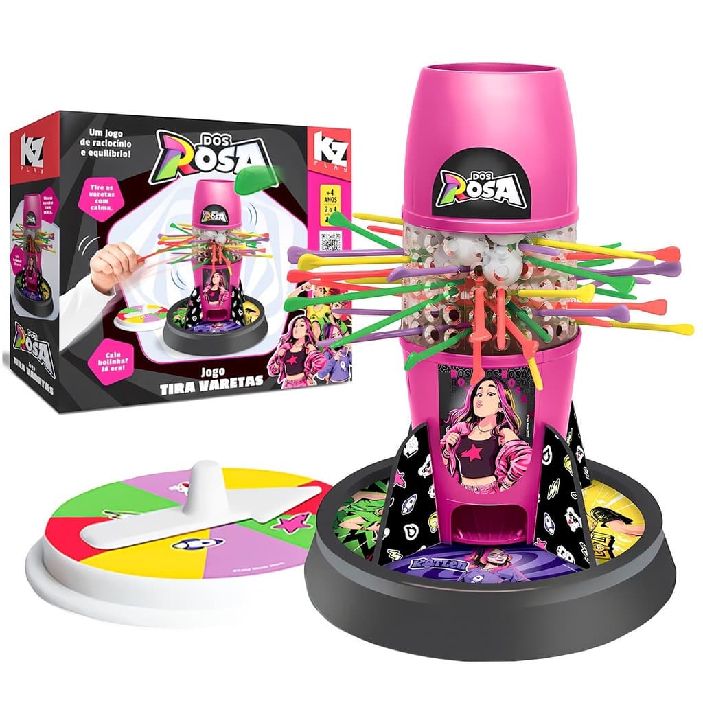 Jogo Tira Varetas Dos Rosa Educativo Pedagógico Colorido 1320 - Elka Brinquedos