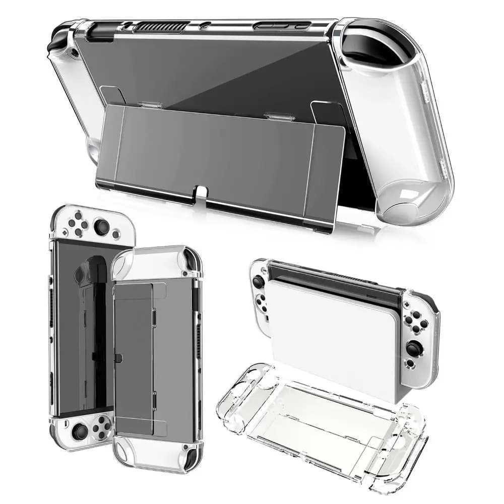 Kit Capa Protetora Rígida Acrílica Transparente Para Nintendo Switch OLED