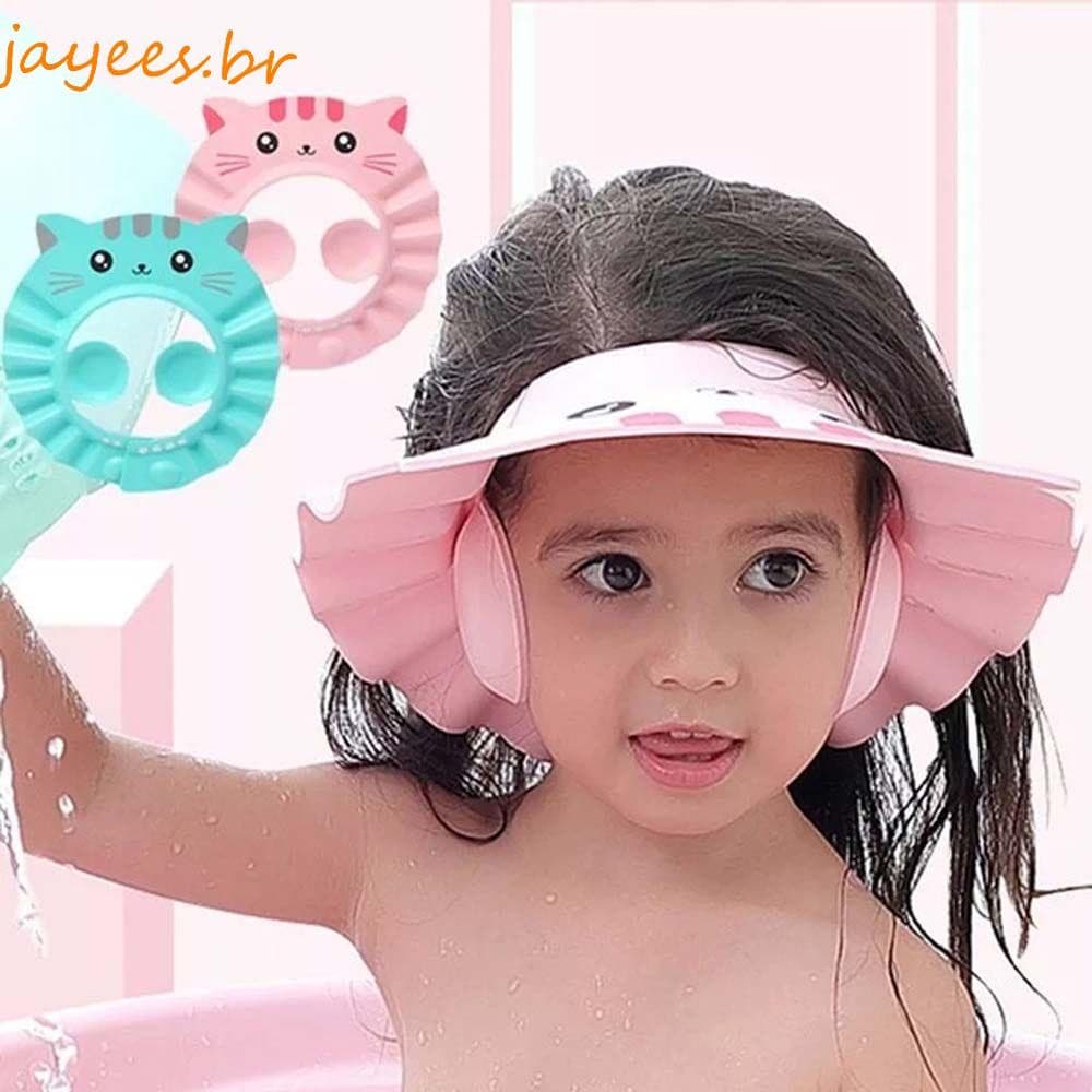 JAYEES Chapéu De Banho Infantil Ajustável Desenho Animado Proteção De Ouvido Protetor De Lavagem De Cabelo