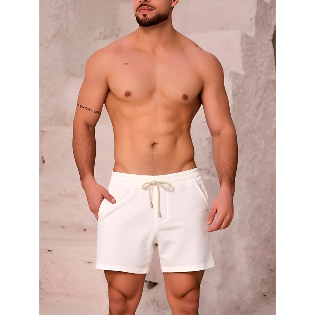Short Masculino Casual Confortável Moletom com Bolsos  Estilo Esportivo e Lazer