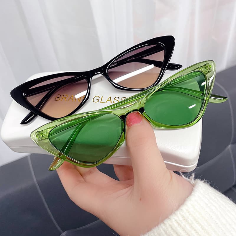 Óculos De Sol Femininos Olho De Gato De Armação Pequena Transparentes Oceano