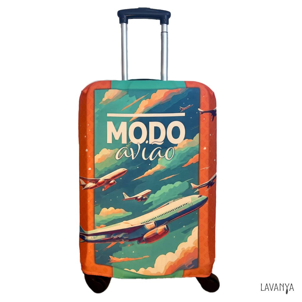 Capa de Mala Modo Avião de suplex tecido elastico proteger a sua mala, estilosa na viagem