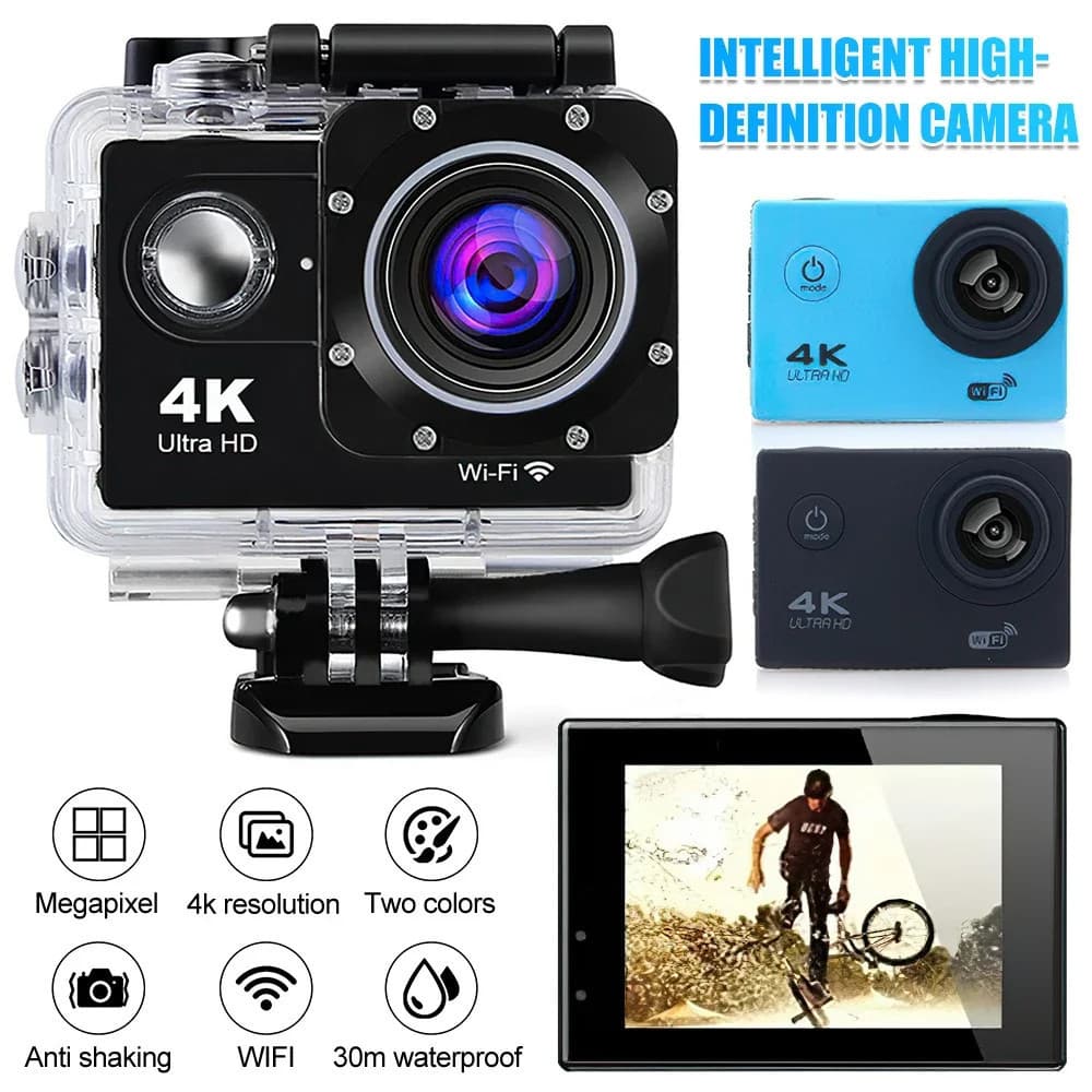 Câmera WIFI esportiva Full HD 4K à prova d'água