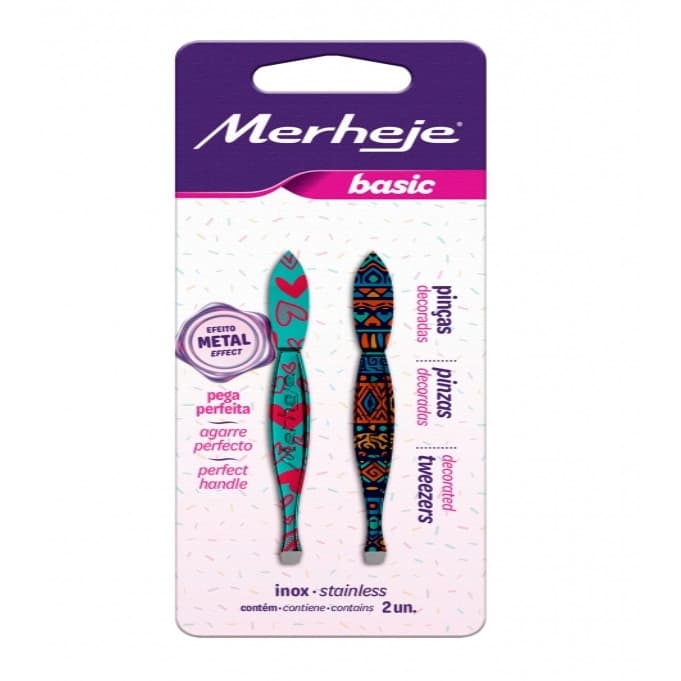 Pinça Depilatória BASIC DECORADA c/2 - Merheje