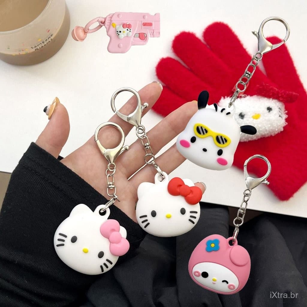 Capa protetora de silicone Sanrio Friends Edição Especial [Compatível com Apple AirTag] [Capa com personagem fofa] [Pres