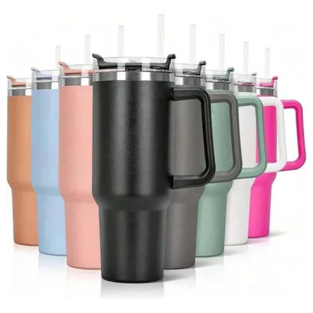 Copo Térmico Blogueira 1200ml Inox Com Canudo E Alça