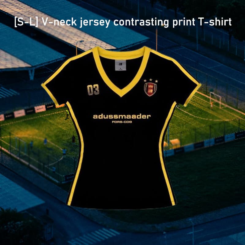 Sl Camiseta De Manga Curta Com Estampa Colorida Contrastante , top Esportivo slim fit , Retrô Decote Em V , streetwear F