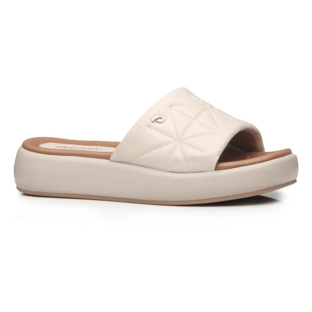 CHINELO FEMININO PEGADA 233703 FLATFORM SLIDE COURO ORIGINAL