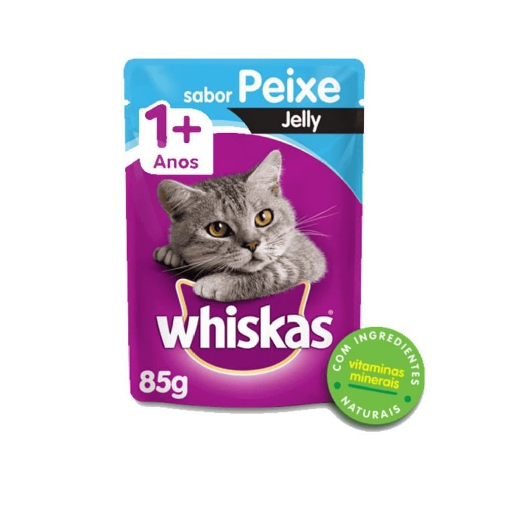 Ração Úmida Whiskas Sachê Gatos Adultos Peixe Jelly 85g